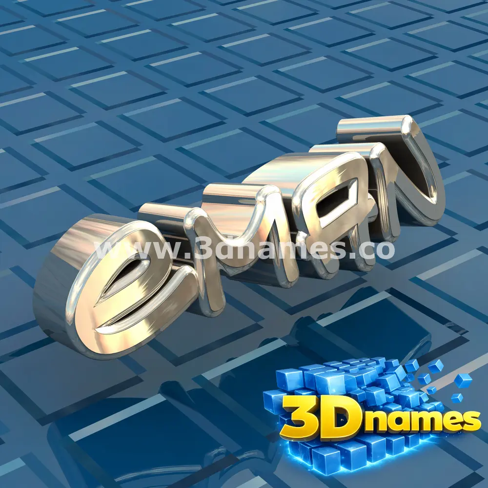 eman in Blue Bling style - 3D name wallpaper