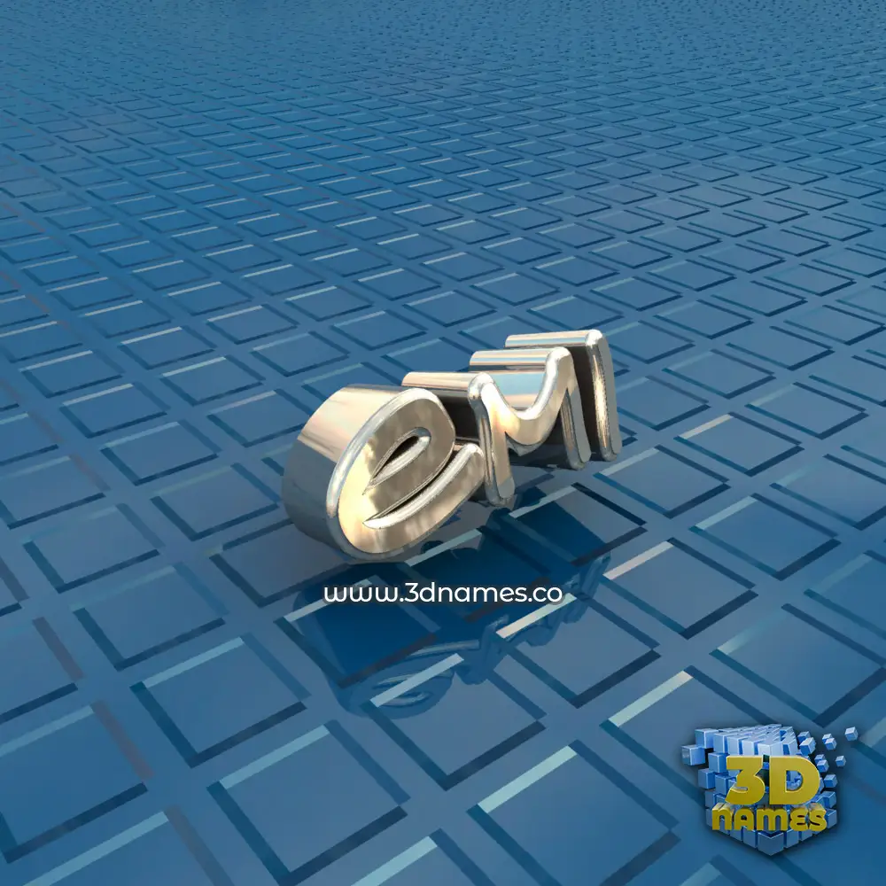 emi in Blue Bling style - 3D name wallpaper