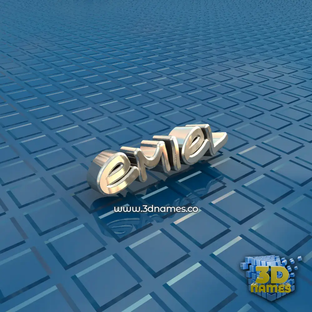 emiel in Blue Bling style - 3D name wallpaper