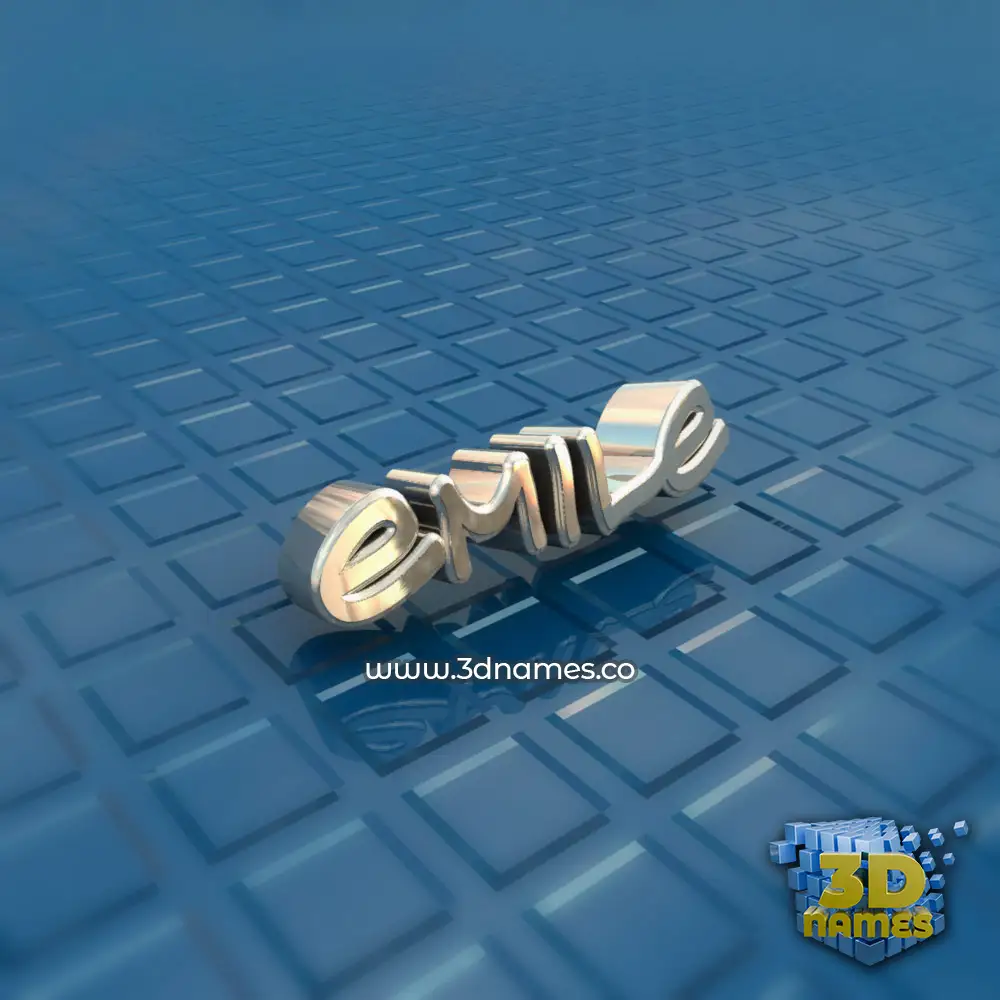 emile in Blue Bling style - 3D name wallpaper