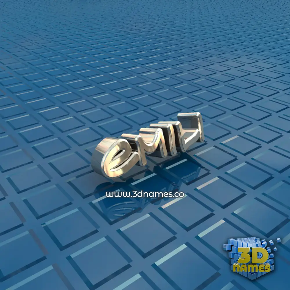 emili in Blue Bling style - 3D name wallpaper