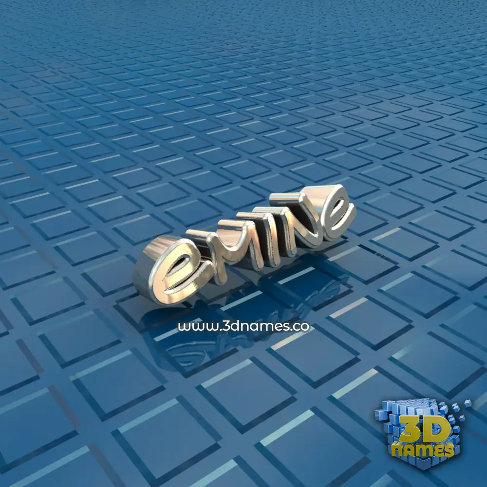 emine in Blue Bling style - 3D name wallpaper