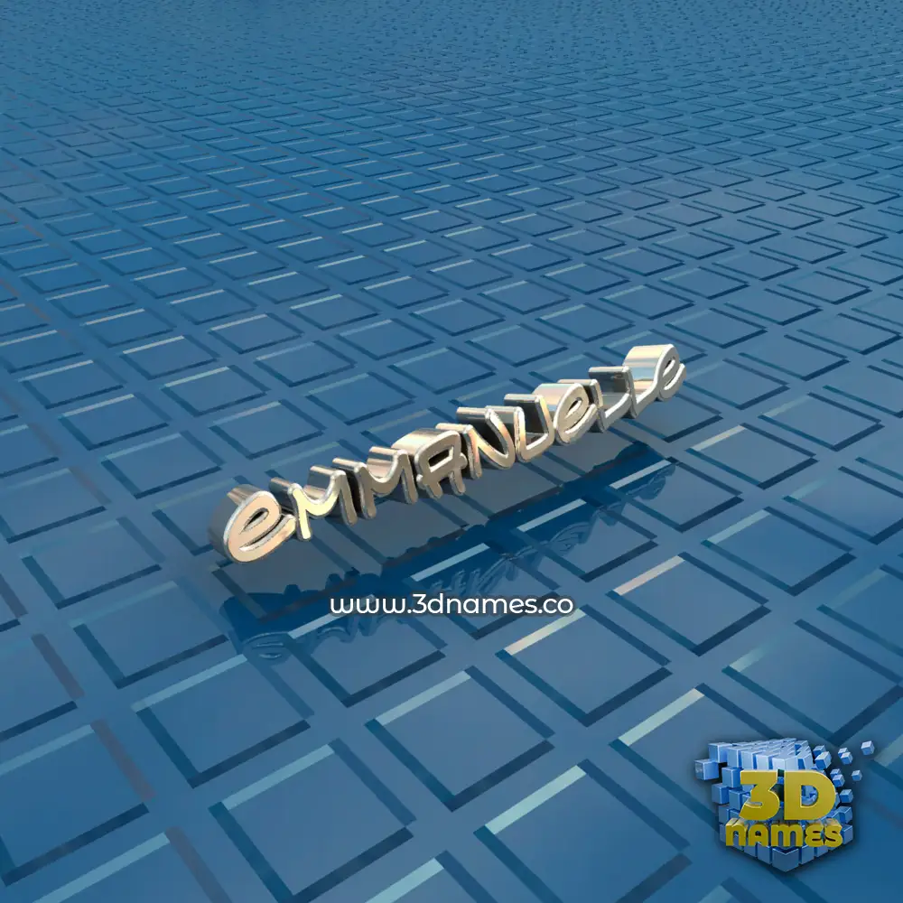 emmanuelle in Blue Bling style - 3D name wallpaper