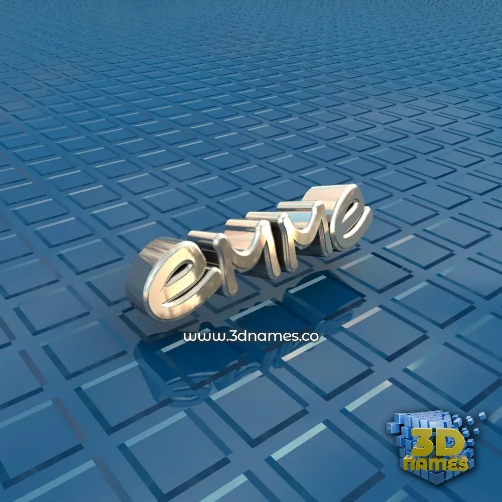 emme in Blue Bling style - 3D name wallpaper