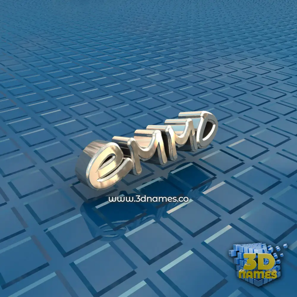 emmo in Blue Bling style - 3D name wallpaper
