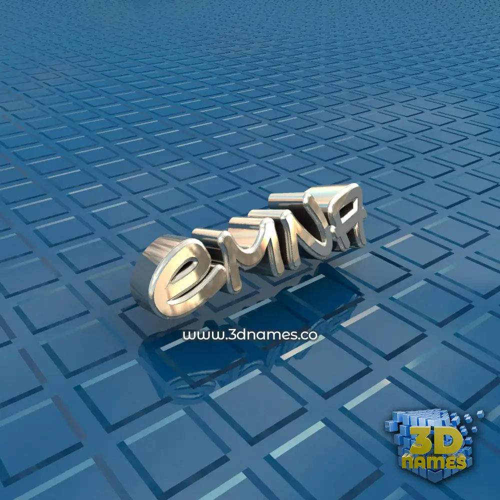 emna in Blue Bling style - 3D name wallpaper