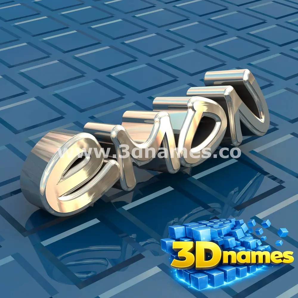 emon in Blue Bling style - 3D name wallpaper