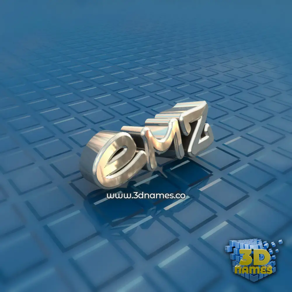 emz in Blue Bling style - 3D name wallpaper