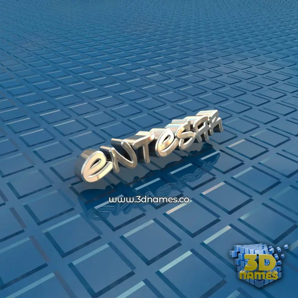 entesar in Blue Bling style - 3D name wallpaper