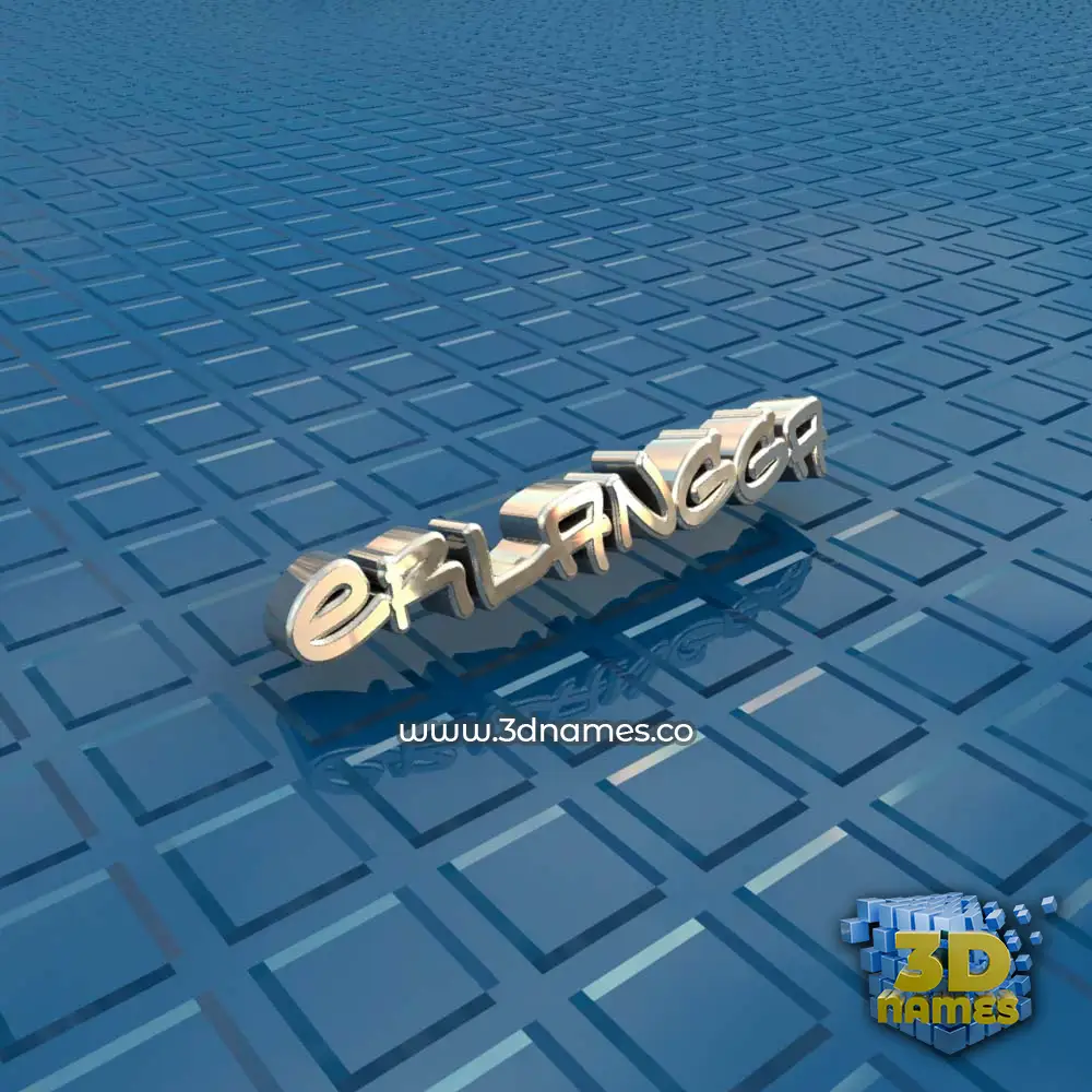 erlangga in Blue Bling style - 3D name wallpaper