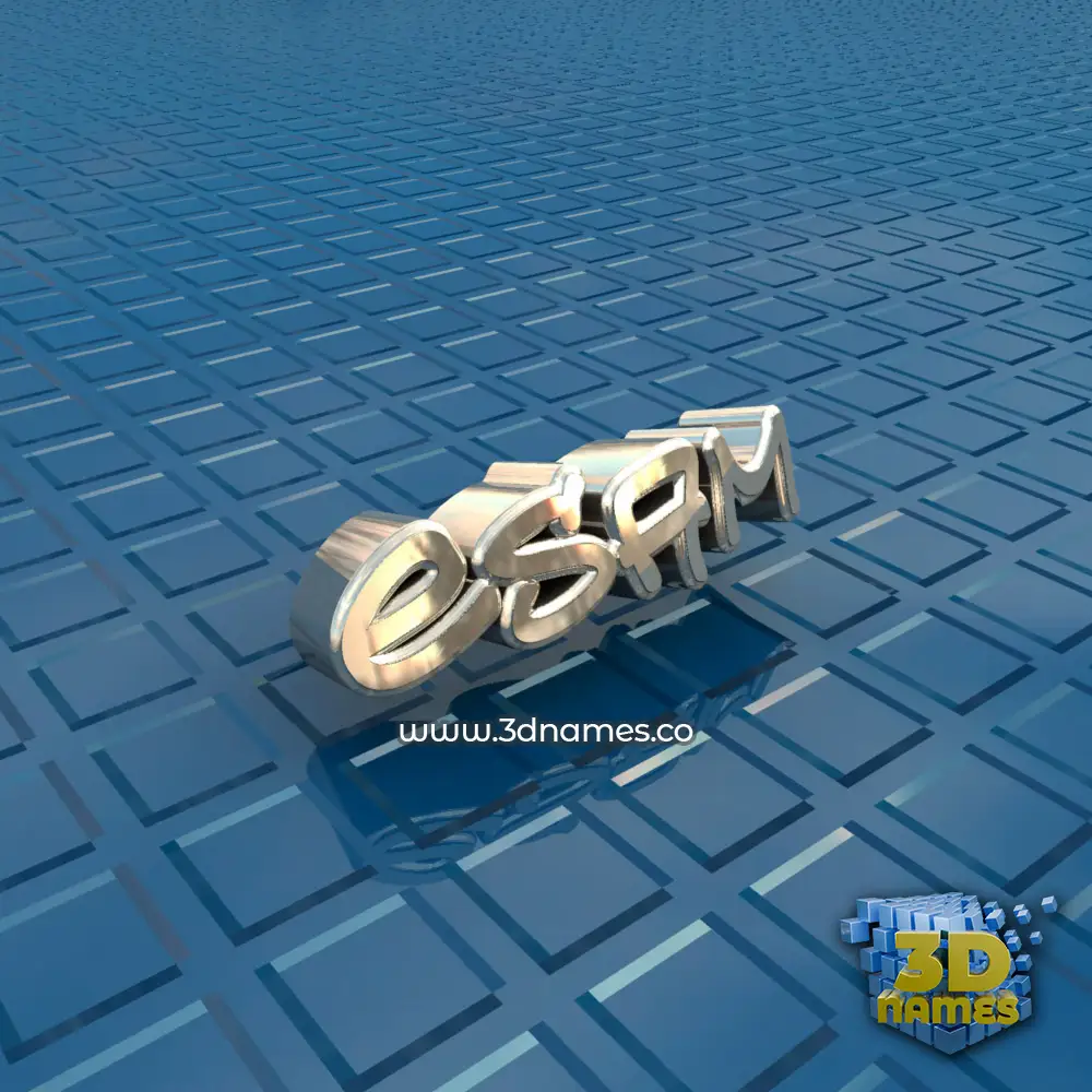 esam in Blue Bling style - 3D name wallpaper
