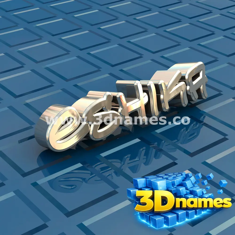 eshika in Blue Bling style - 3D name wallpaper