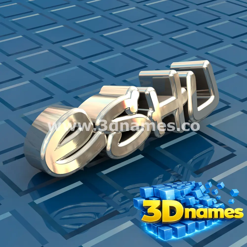 eshu in Blue Bling style - 3D name wallpaper