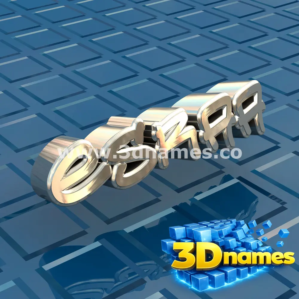 esraa in Blue Bling style - 3D name wallpaper