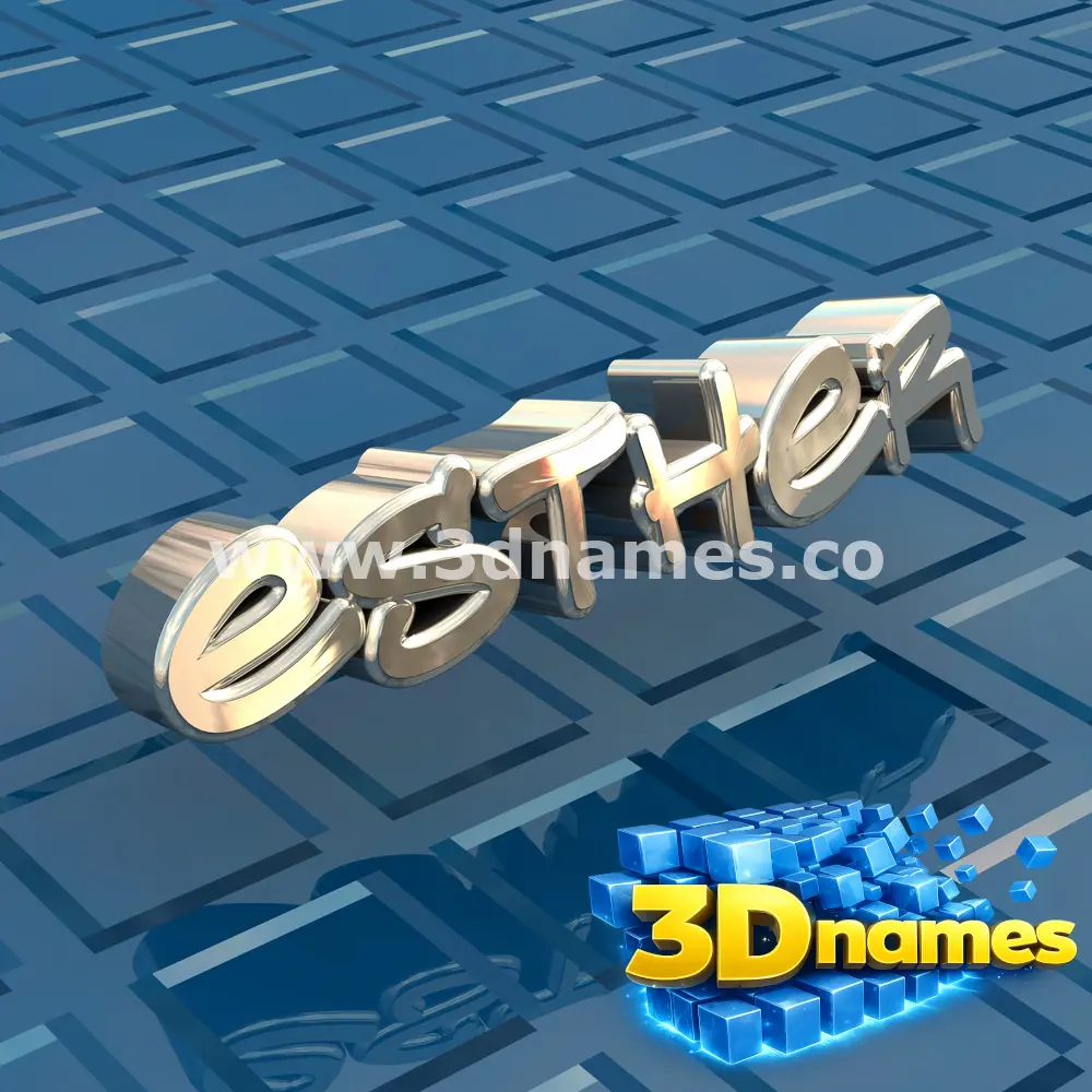 esther in Blue Bling style - 3D name wallpaper