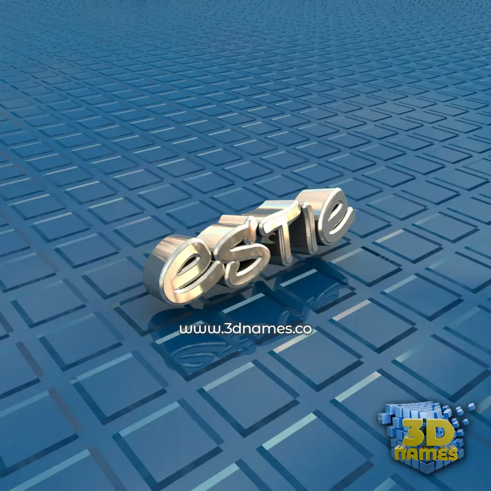 estie in Blue Bling style - 3D name wallpaper