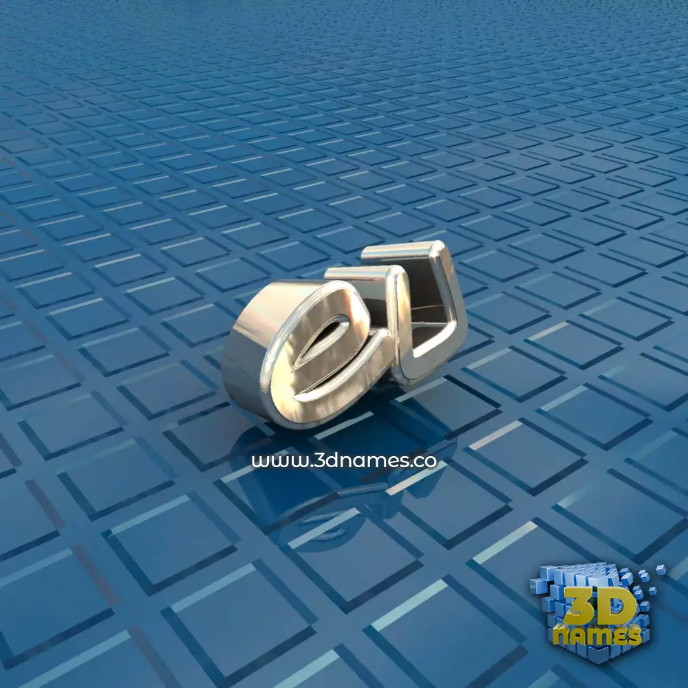 eu in Blue Bling style - 3D name wallpaper