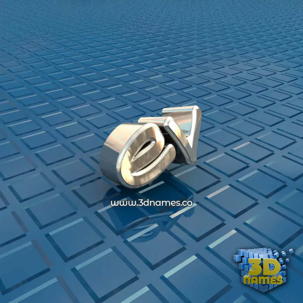 ev in Blue Bling style - 3D name wallpaper