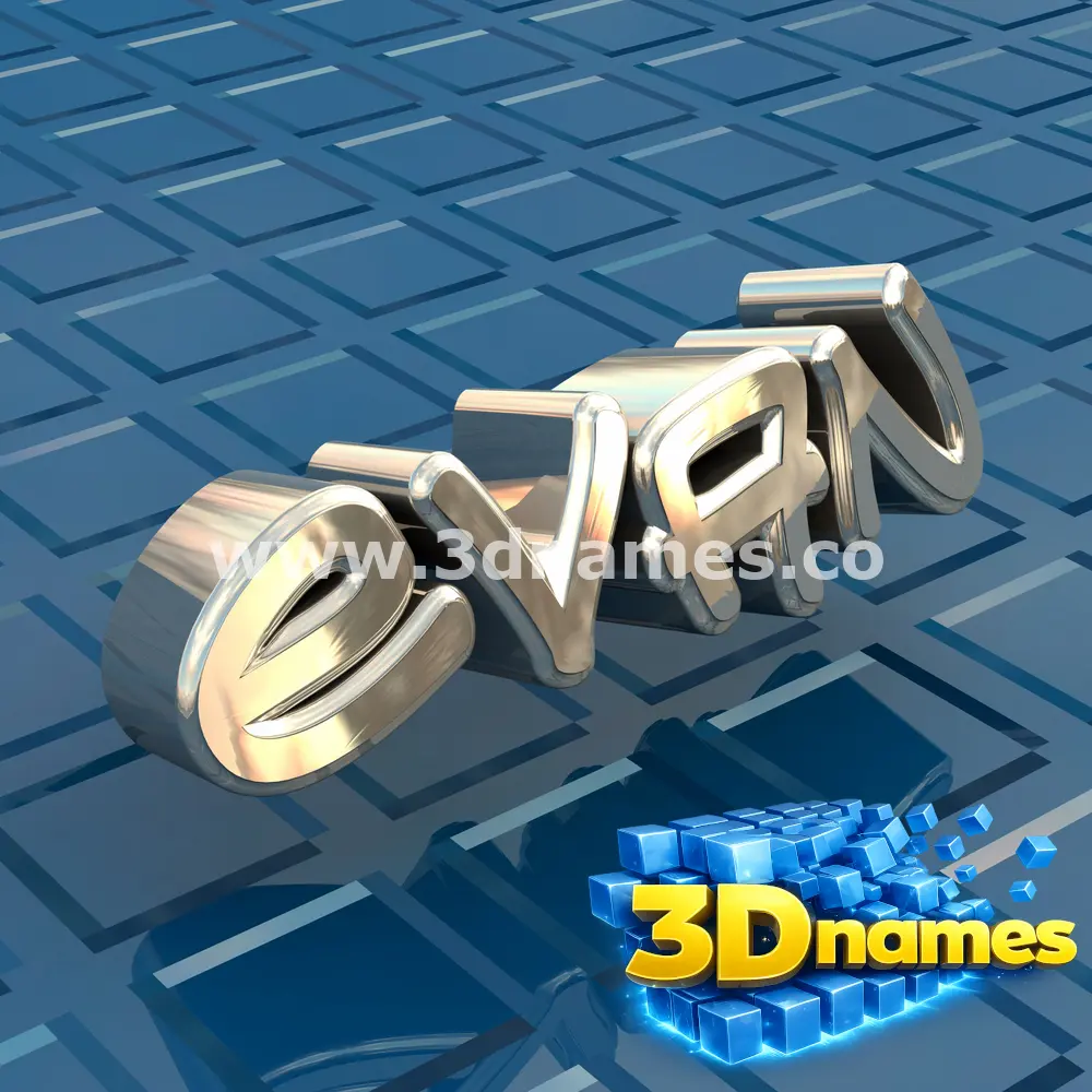 evan in Blue Bling style - 3D name wallpaper