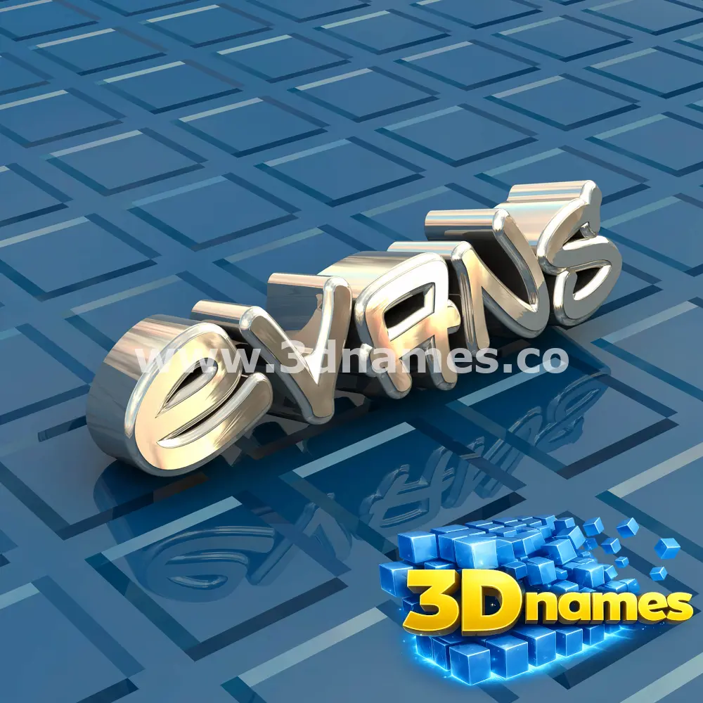 evans in Blue Bling style - 3D name wallpaper