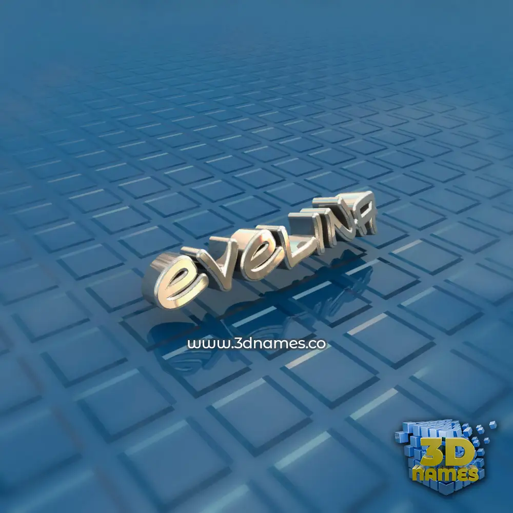 evelina in Blue Bling style - 3D name wallpaper