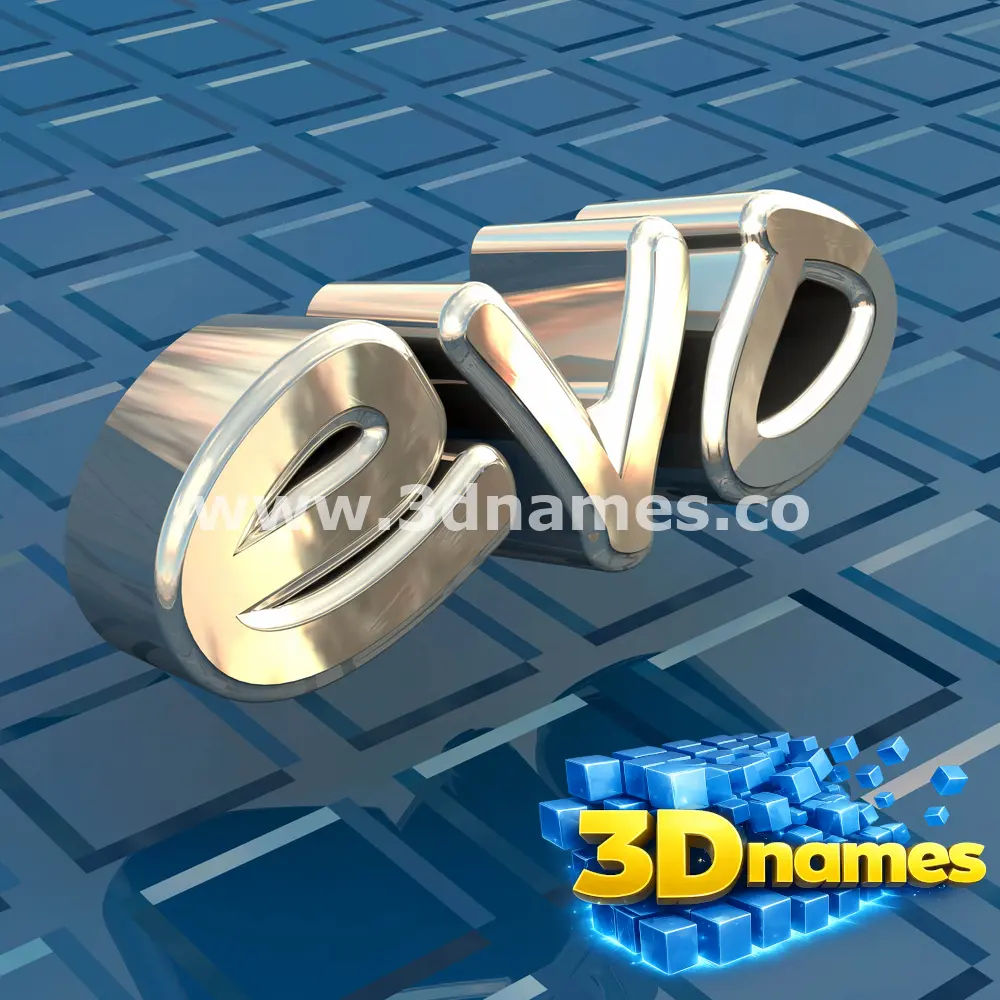 evo in Blue Bling style - 3D name wallpaper