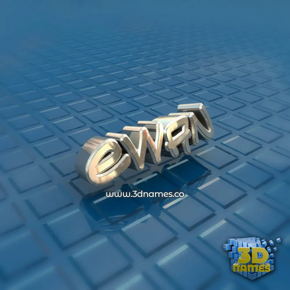 ewan in Blue Bling style - 3D name wallpaper