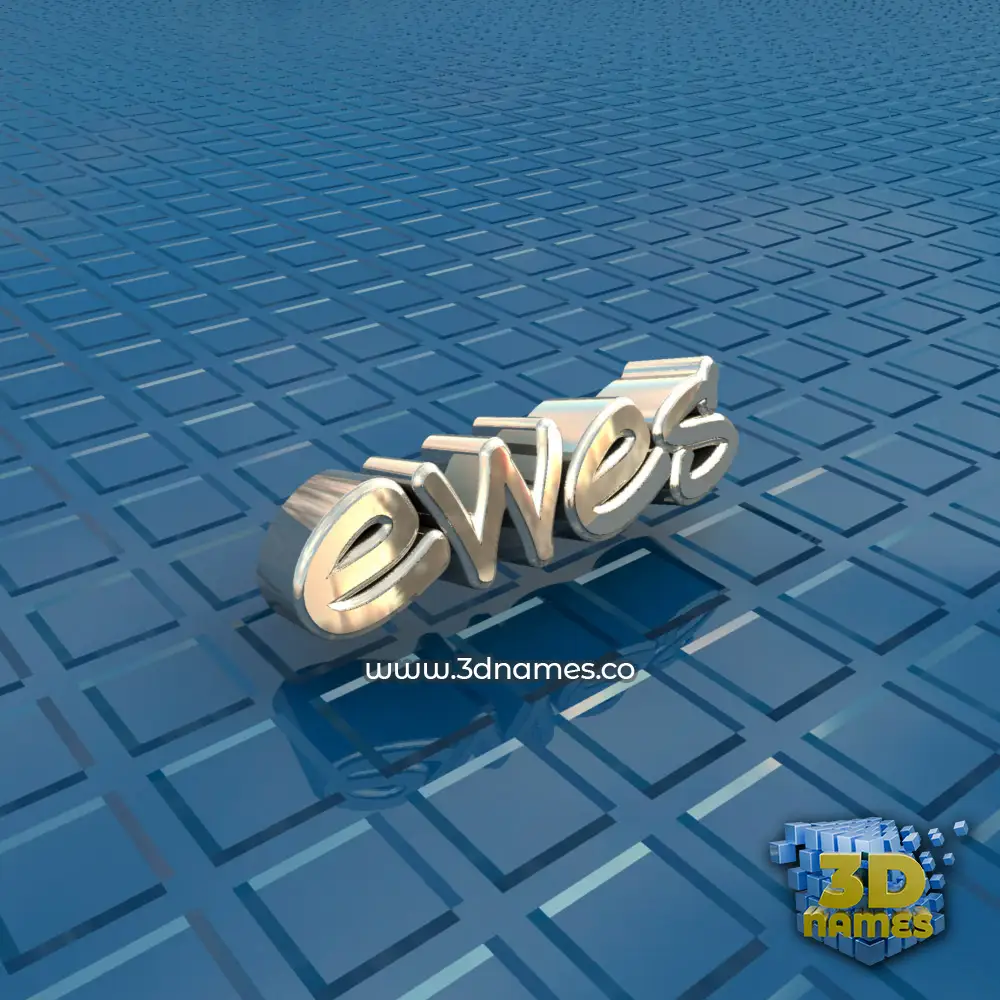 ewes in Blue Bling style - 3D name wallpaper