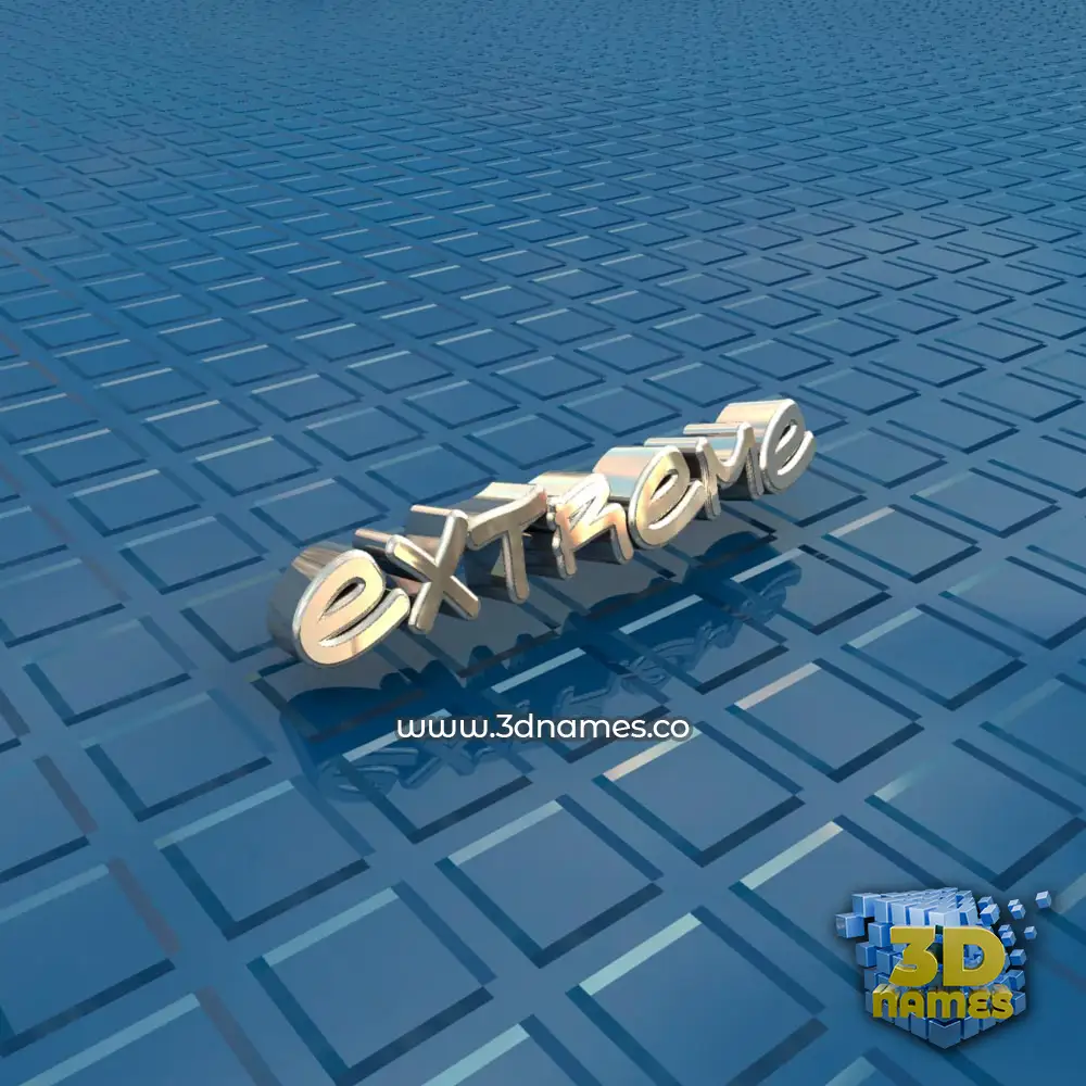 extreme in Blue Bling style - 3D name wallpaper
