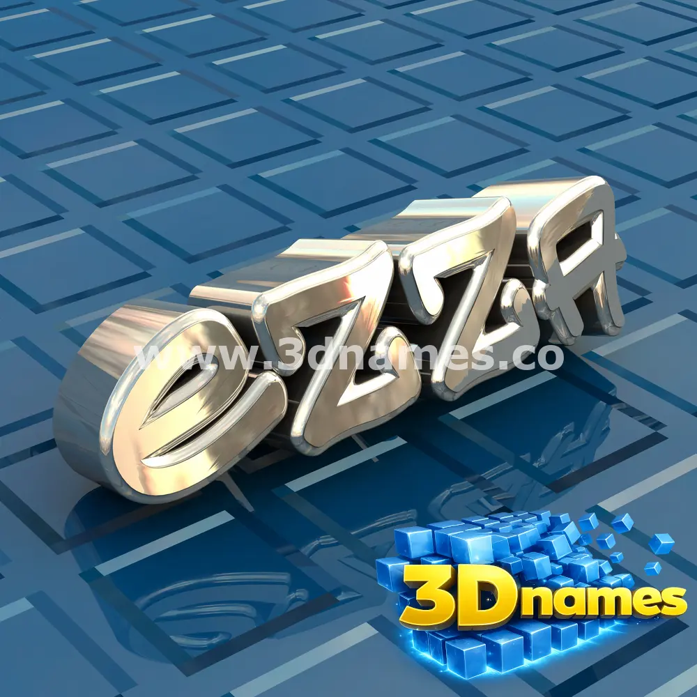ezza in Blue Bling style - 3D name wallpaper