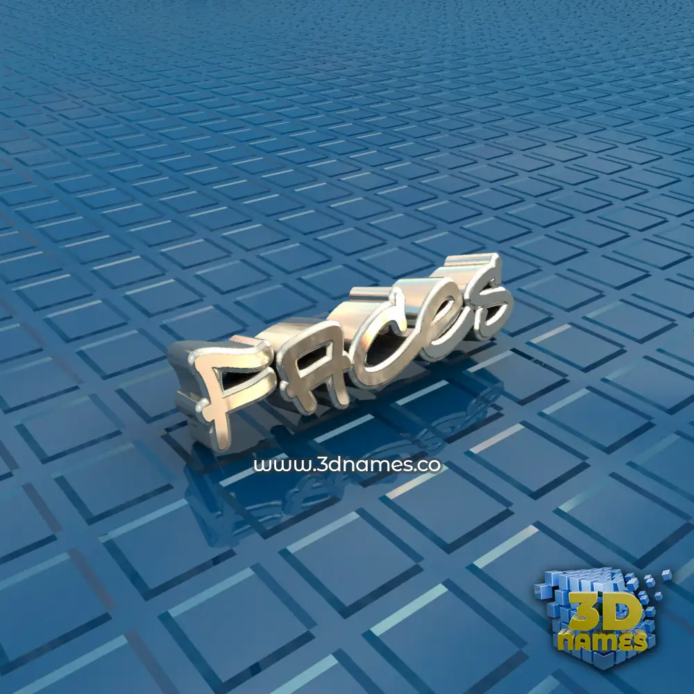 faces in Blue Bling style - 3D name wallpaper