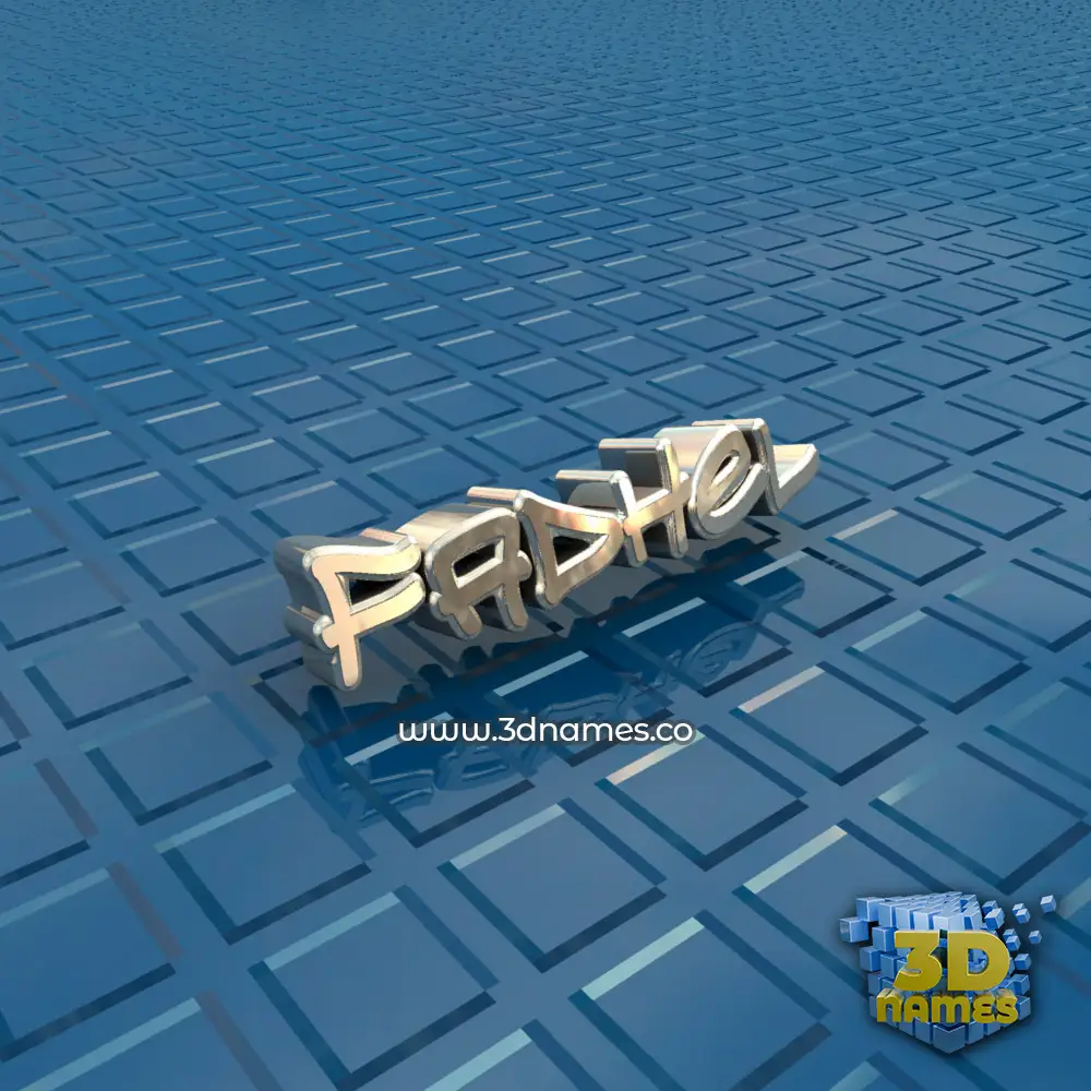 fadhel in Blue Bling style - 3D name wallpaper