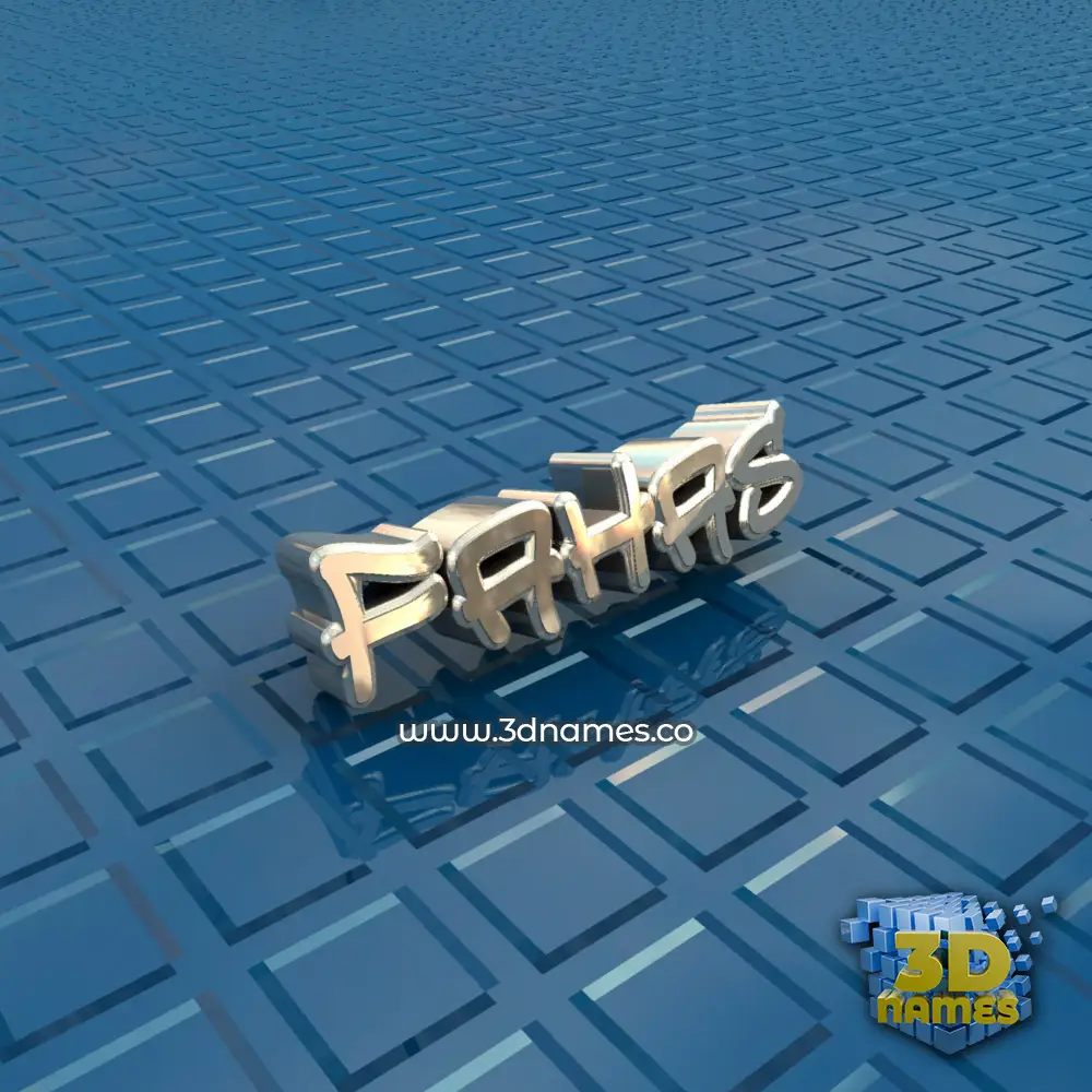 fahas in Blue Bling style - 3D name wallpaper