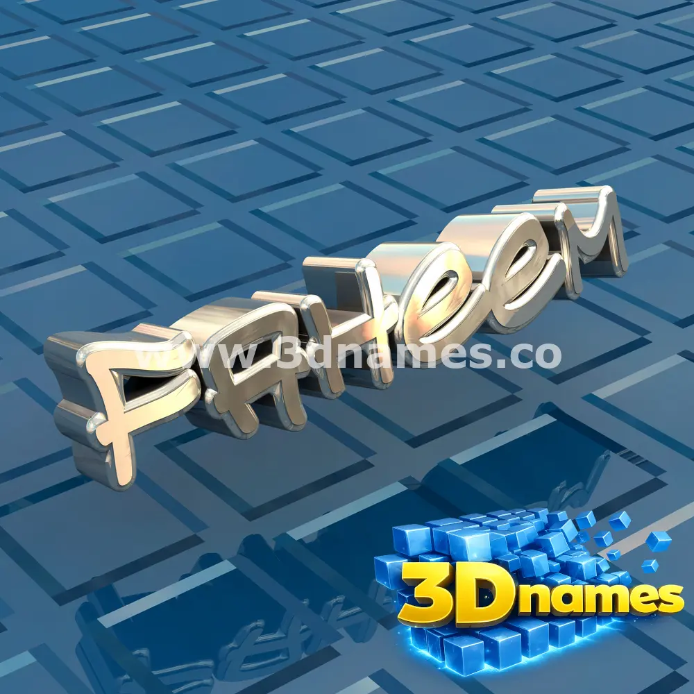 faheem in Blue Bling style - 3D name wallpaper