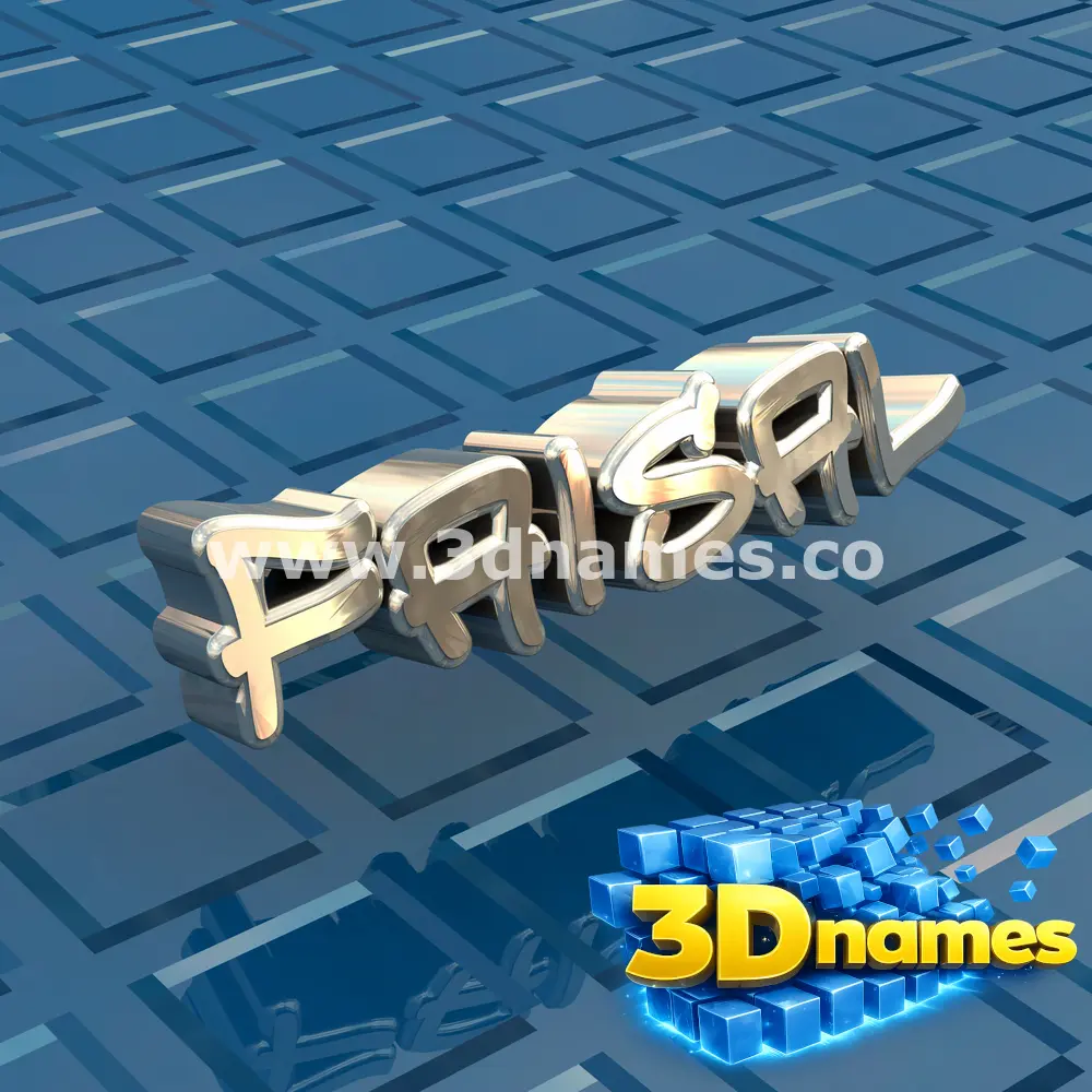 faisal in Blue Bling style - 3D name wallpaper