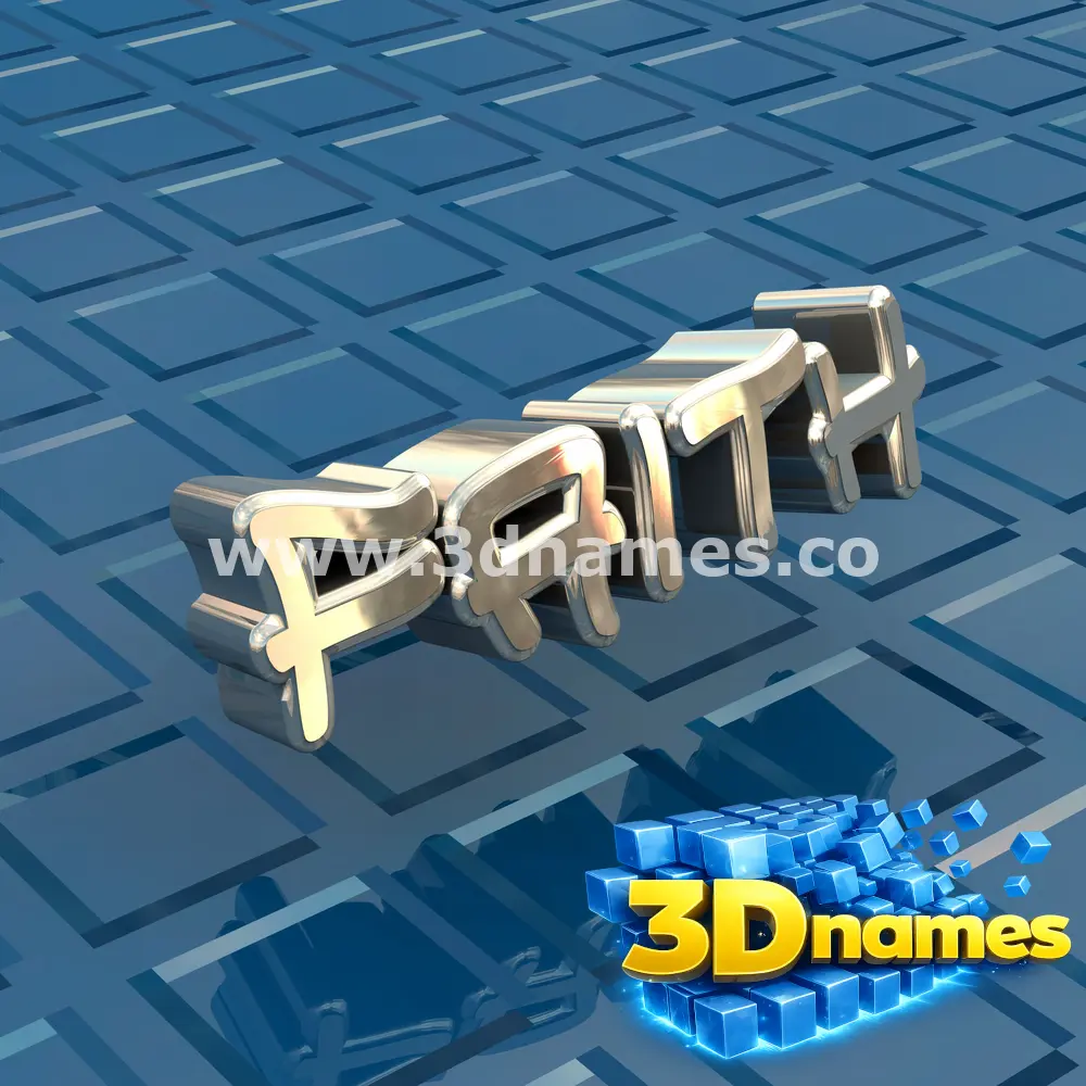 faith in Blue Bling style - 3D name wallpaper
