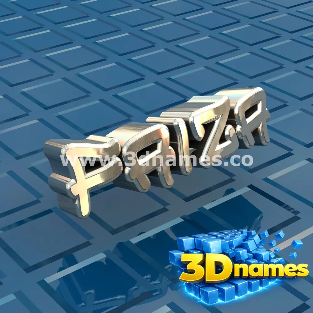 faiza in Blue Bling style - 3D name wallpaper