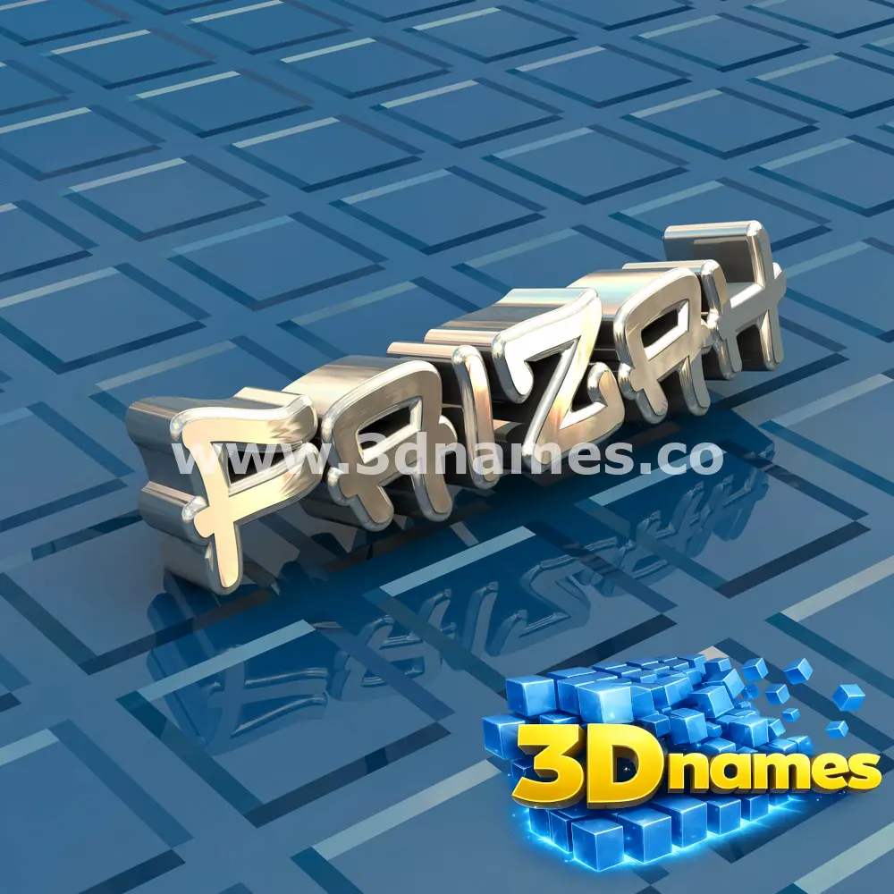 faizah in Blue Bling style - 3D name wallpaper