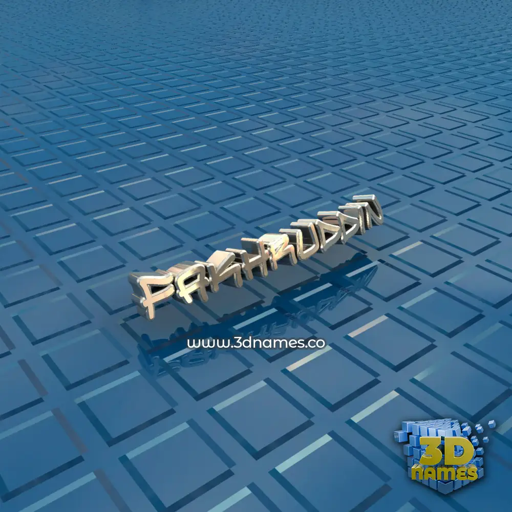 fakhruddin in Blue Bling style - 3D name wallpaper