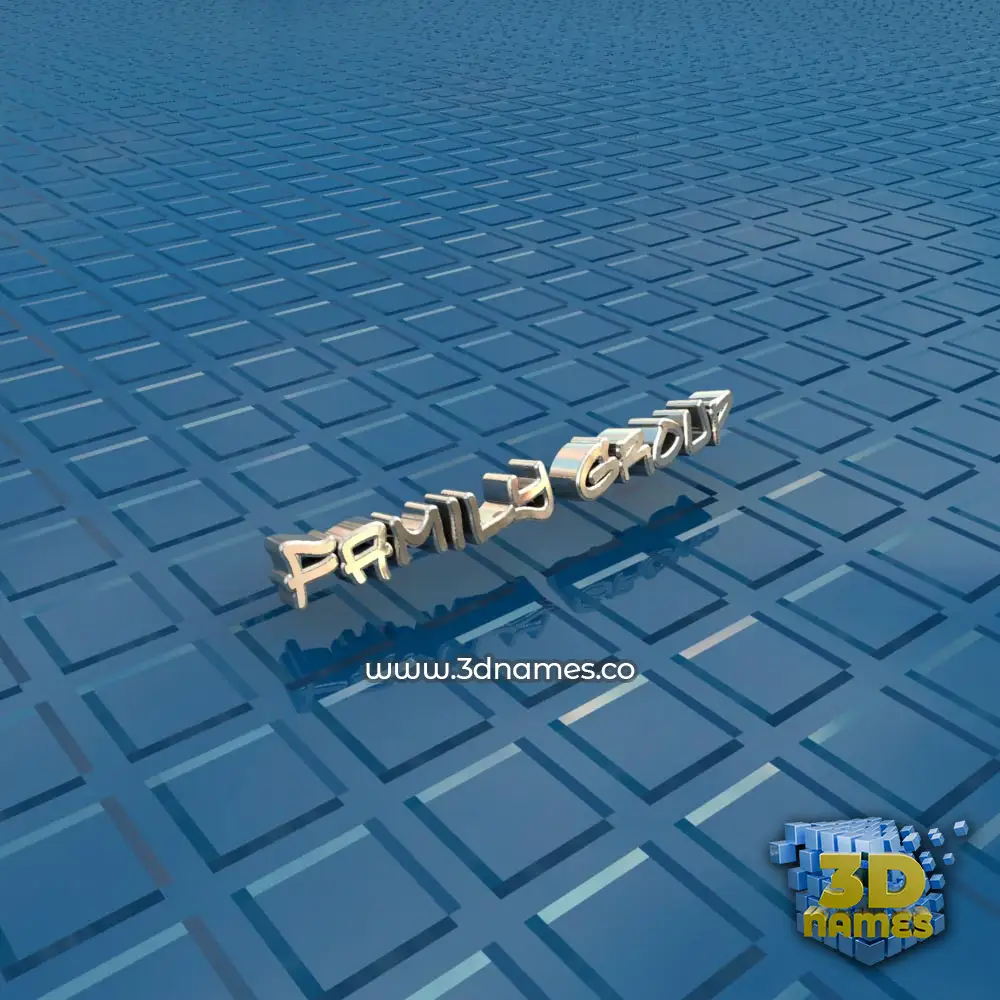 family group in Blue Bling style - 3D name wallpaper