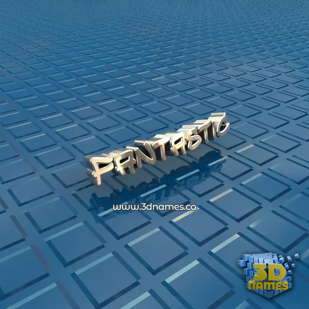 fantastic in Blue Bling style - 3D name wallpaper