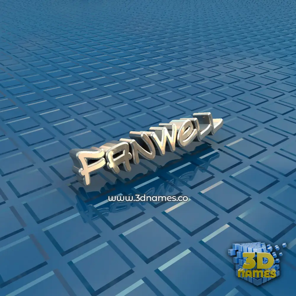 fanwell in Blue Bling style - 3D name wallpaper