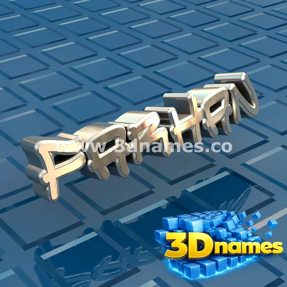 farhan in Blue Bling style - 3D name wallpaper
