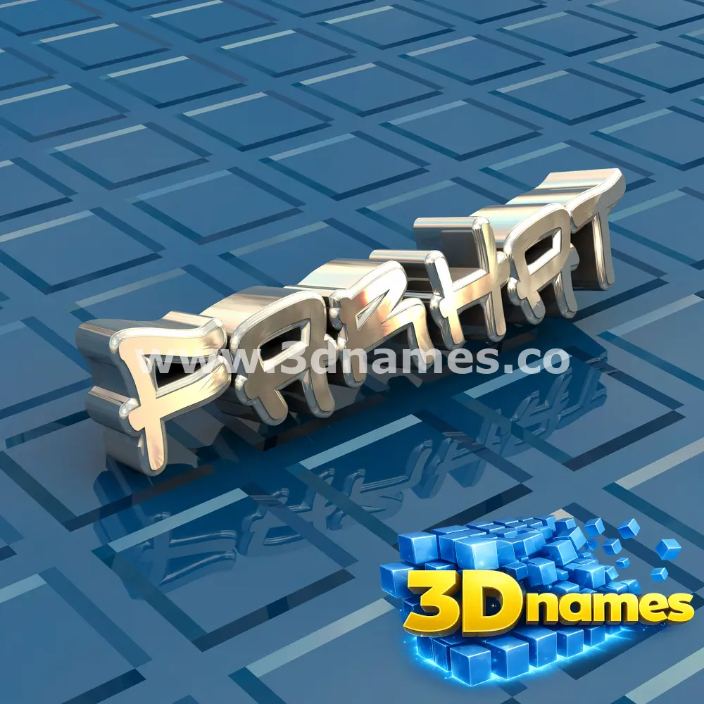 farhat in Blue Bling style - 3D name wallpaper