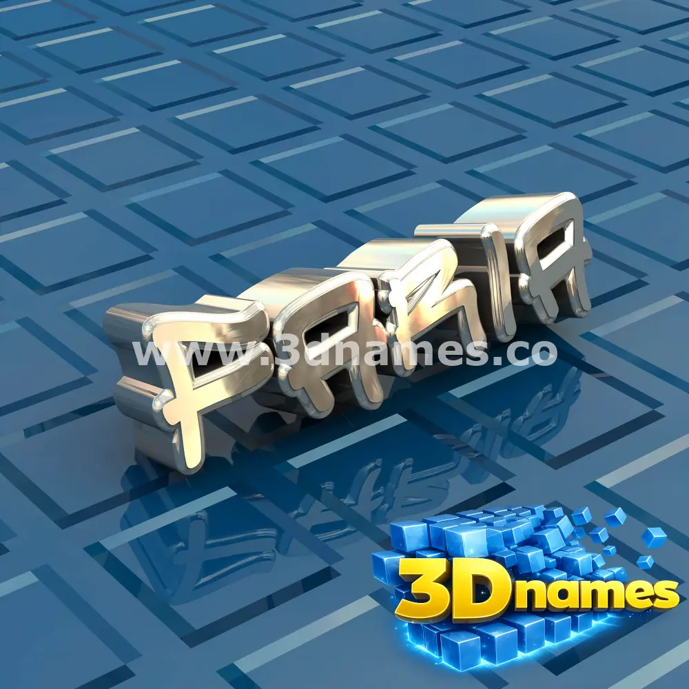 faria in Blue Bling style - 3D name wallpaper