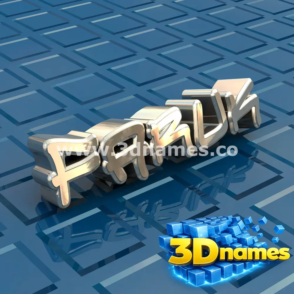 faruk in Blue Bling style - 3D name wallpaper