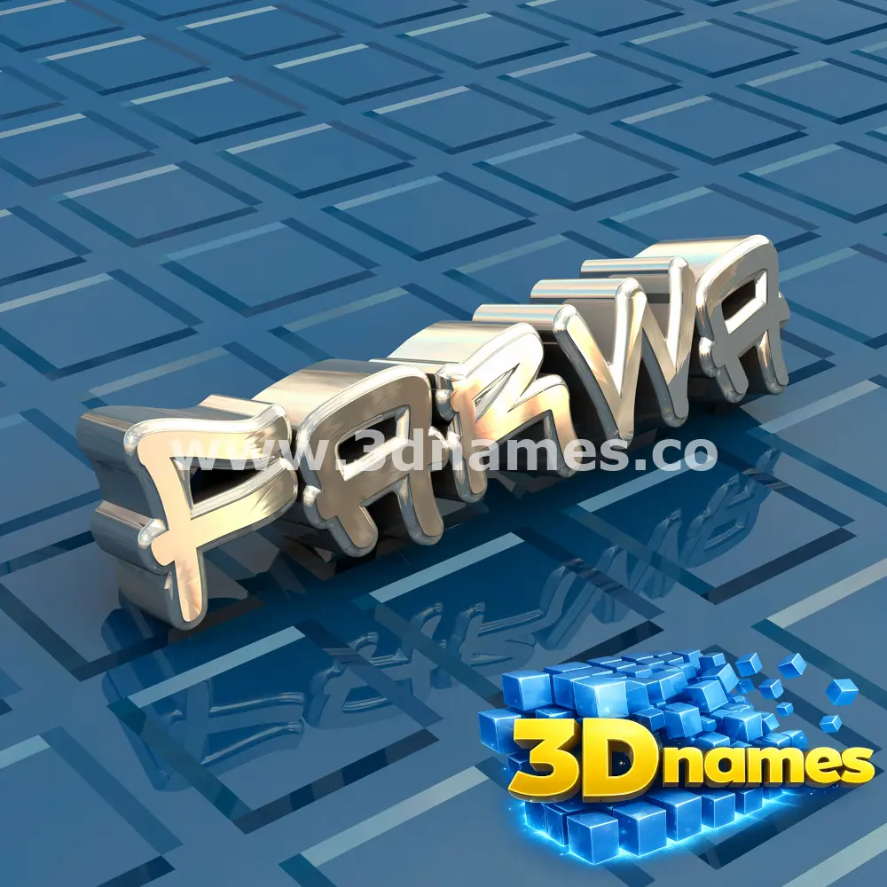 farwa in Blue Bling style - 3D name wallpaper