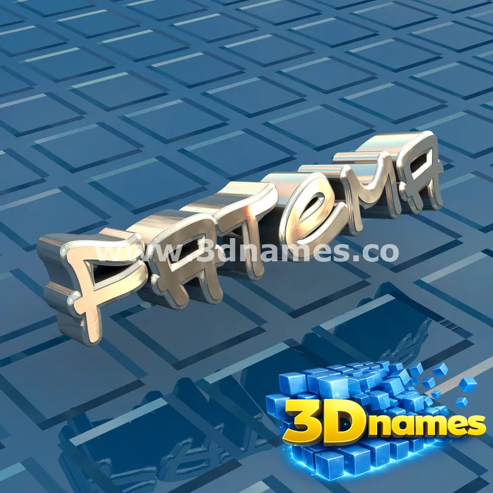 fatema in Blue Bling style - 3D name wallpaper