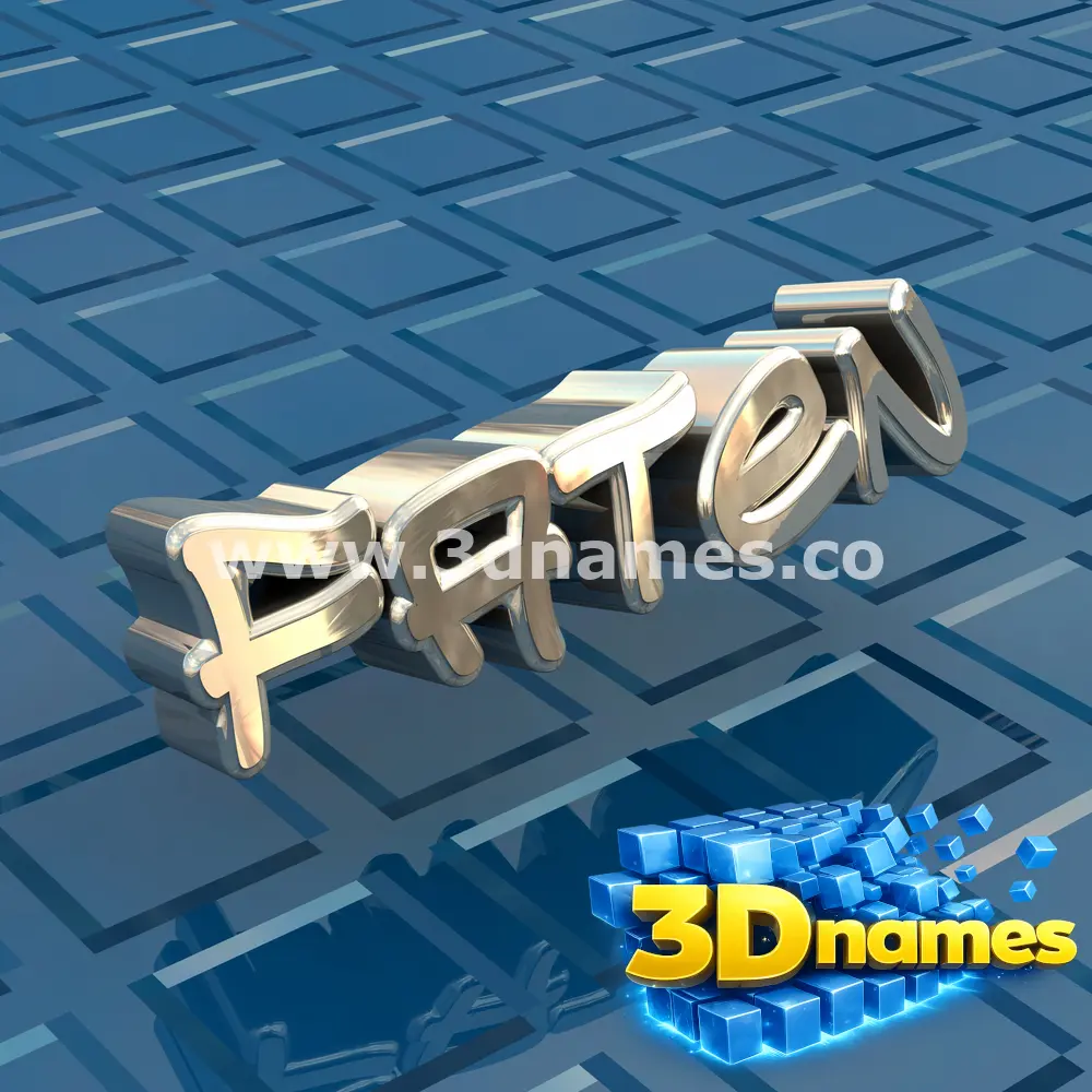 faten in Blue Bling style - 3D name wallpaper