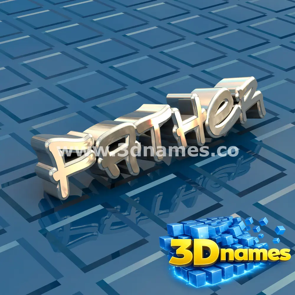 father in Blue Bling style - 3D name wallpaper